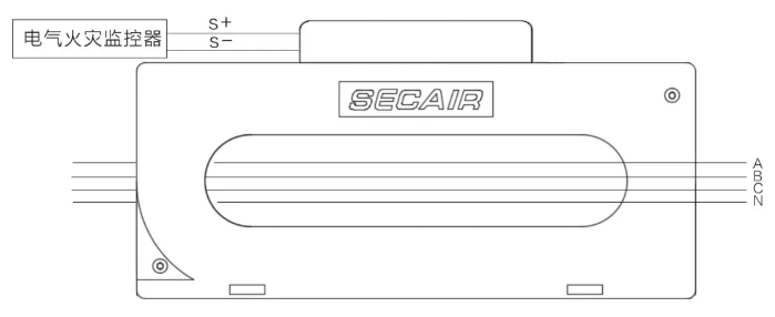 J-SCM41(250)剩余電流式<a href=http://m.ahzhzl.cn/dianqihuozai/ target=_blank class=infotextkey>電氣火災(zāi)監(jiān)控</a>探測(cè)器接線圖
