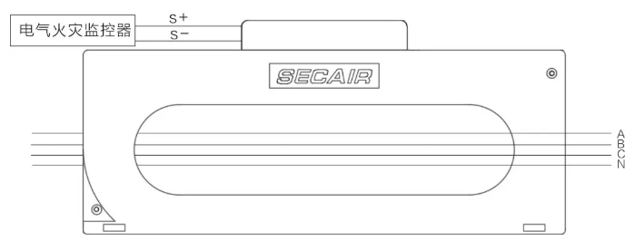 J-SCM41(400)剩余電流式<a href=http://m.ahzhzl.cn/dianqihuozai/ target=_blank class=infotextkey>電氣火災(zāi)監(jiān)控</a>探測(cè)器接線圖